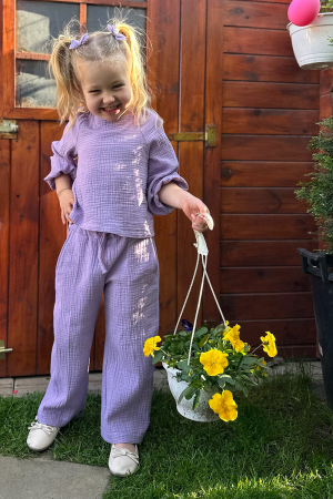 Muselina pentru copii - Compleu din muselina Fetite -Liliac