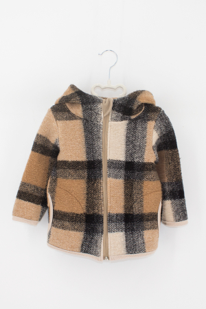 Hanorace din Lana - Hanorac Lână Cu Fermoar -Crem mix