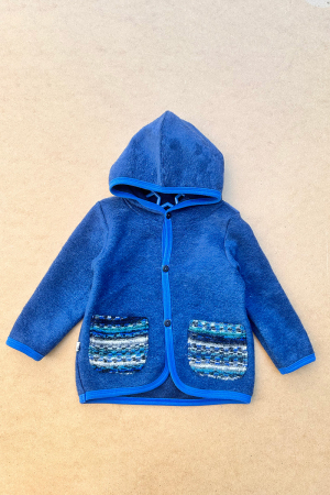 Hanorac Lână Fiartă Cu Nasturi Turquoise [2]