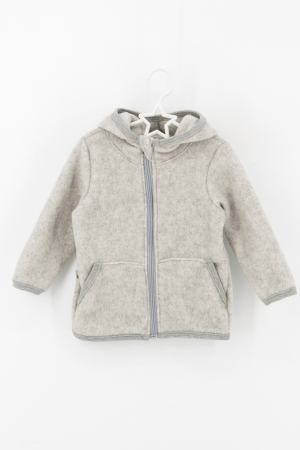 Lichidare de Stoc - Hanorac Lână Fleece Cu Fermoar -Gri Deschis