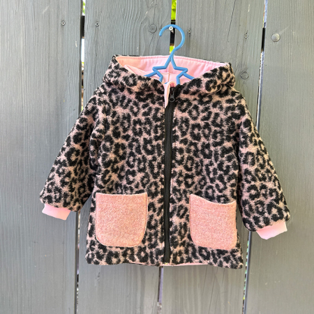 Hanorace și Jachete - Jachetă copii din lână, cu dublură din bumbac — Animal Print Roz — H. Bebe