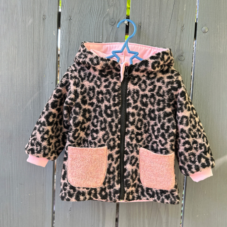 Jachetă copii din lână, cu dublură din bumbac — Animal Print Roz — H. Bebe [1]