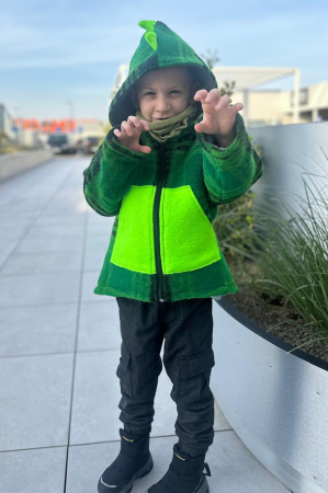 Jachetă din lână fiartă Oversized - Dino Neon [1]