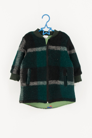 Jachetă tip parka din lână, dublată cu bumbac - Verde Inchis [1]