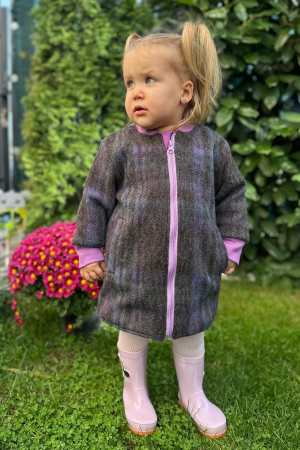 Jachetă tip parka din lână, dublată cu bumbac - Mov [3]