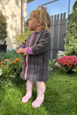 Jachetă tip parka din lână, dublată cu bumbac - Mov [1]