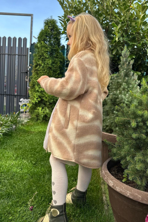 Jachete - Jachetă tip parka din lână, dublată cu bumbac - Soft Pink