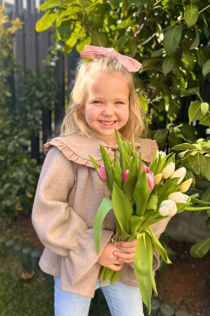 Jachete - Jacheta Tulip din lână 100% - Crem