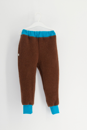 Pantaloni - Pantalon Lână - Maro/albs