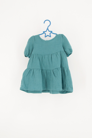 Rochie din Muselina cu mâneci bufante - Roz [0]