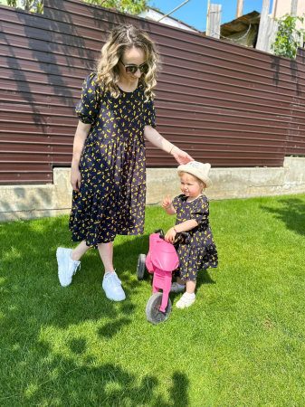 Set Rochite Volane si maneci bufante -Flori Galben [2]