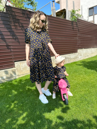 Set Rochite Volane si maneci bufante -Flori Galben [0]