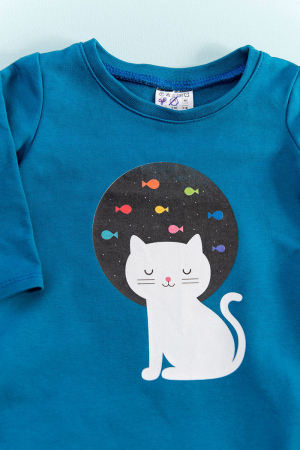 Rochie albastră cu buzunare - Moon Cat01 [1]