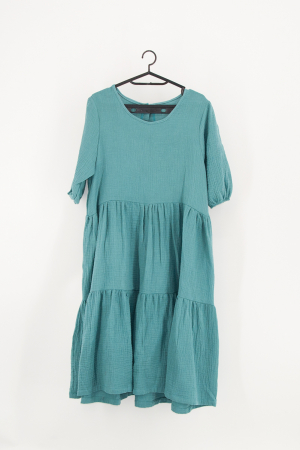 Rochie din Muselina cu mâneci bufante - Roz [0]