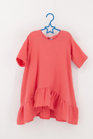 Muselina si IN - Rochie Muselina Asimetrică - Corai