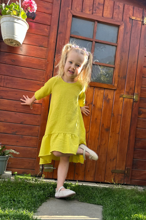 Rochie Muselina Asimetrică - Lime [1]