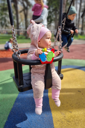 Salopete din Bumbac - Salopetă cu Nasturi și Glugă -Roz Ursulet