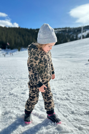 Salopetă din Lână cu Fermoar și Glugă -Animal Print [1]
