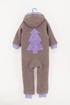 Back To Wool - Salopetă din Lână cu Fermoar și Glugă - Lila Bradut