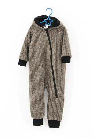 Lichidare de Stoc - Salopetă din Lână cu Fermoar și Glugă -Oliv