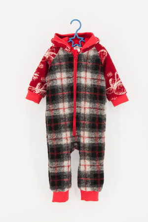 Salopetă din Lână cu Fermoar și Glugă - Crăciuniță [2]