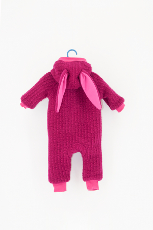 Salopetă din Lână cu Fermoar și Glugă -Fucsia [1]