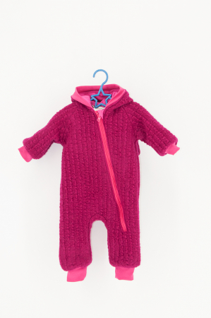 Salopetă din Lână cu Fermoar și Glugă -Fucsia [0]