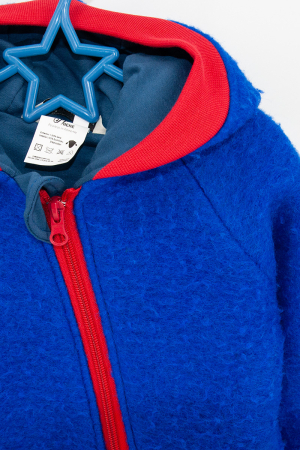 Salopetă din Lână Fiartă cu Fermoar și Glugă Țepi Dino - Royal Blue [4]