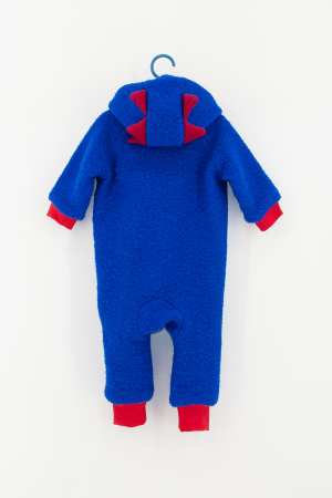 Salopetă din Lână Fiartă cu Fermoar și Glugă Țepi Dino - Royal Blue [5]