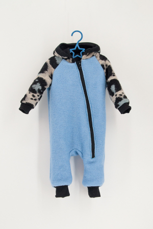 Salopeta din Lână Fiartă cu Fermoar si Gluga - Red [2]