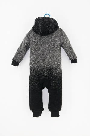 Salopetă din Lână Fiartă cu Fermoar și Glugă - Gri Degrade [3]