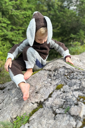 Salopetă din Lână Fiartă Fara Dublura -Maro Stripes [0]