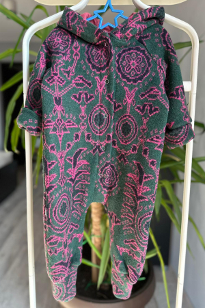 Salopetă din Lână Fiartă Fara Dublura - Kaki Fucsia [4]