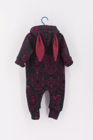 Salopetă din Lână Fiartă Fara Dublura - Kaki Fucsia [10]