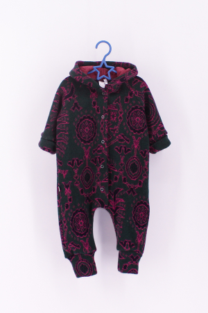 Back To Wool - Salopetă din Lână Fiartă Fara Dublura - Kaki Fucsia