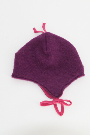 Set Caciuliță si manusi lână fiartă -Fucsia [2]