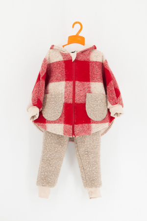Set Capa + Pantalon din lana -Red Mix [0]