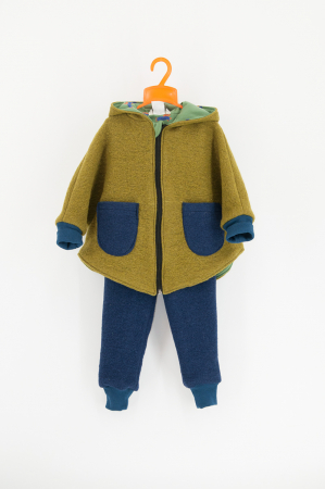 Compleuri din Lână - Set Capa + Pantalon din lana -Green & Blue