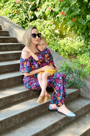 Set Compleu Mamă/Fiu din Muselina -Blomarin Flori [0]