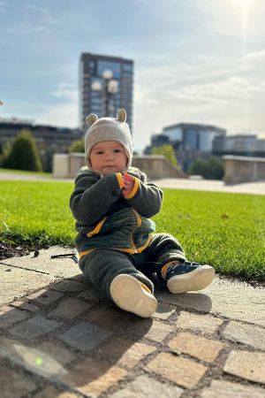 Set Hanorac cu Fermoar+Pantalon din lana - Kaki [3]