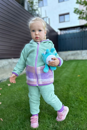 Set Hanorac cu Fermoar+Pantalon din lana - Mint [1]