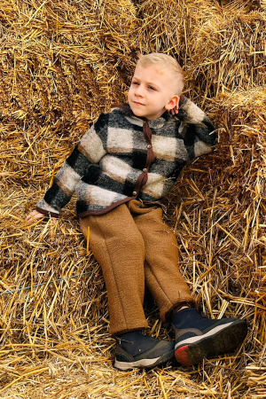 Set Hanorac+Pantalon din lana - Brown Mix [1]