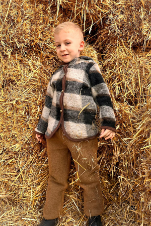 Set Hanorac+Pantalon din lana - Brown Mix [4]