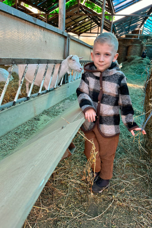 Set Hanorac+Pantalon din lana - Brown Mix [3]