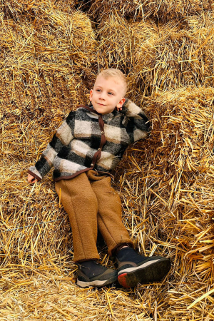 Set Hanorac+Pantalon din lana - Brown Mix [0]