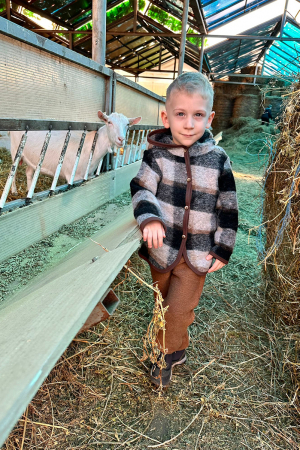 Set Hanorac+Pantalon din lana - Brown Mix [2]