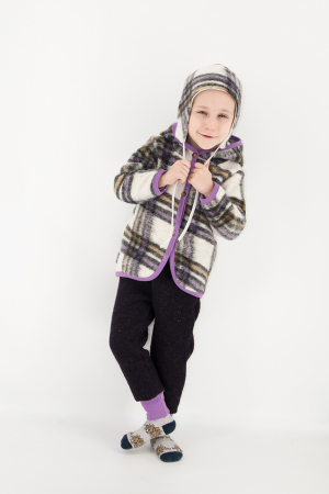 Compleuri din Lână - Set Hanorac+Pantalon din lana - Lila Mix