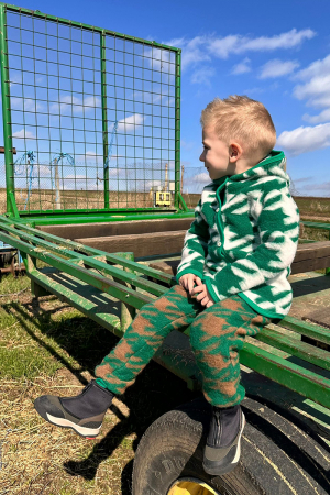 Compleuri din Lână - Set Hanorac+Pantalon din lana - green mix
