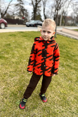 Compleuri din Lână - Set Hanorac+Pantalon din lana - Orange
