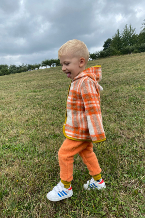 Set Hanorac+Pantalon din lana - Portocaliu [3]